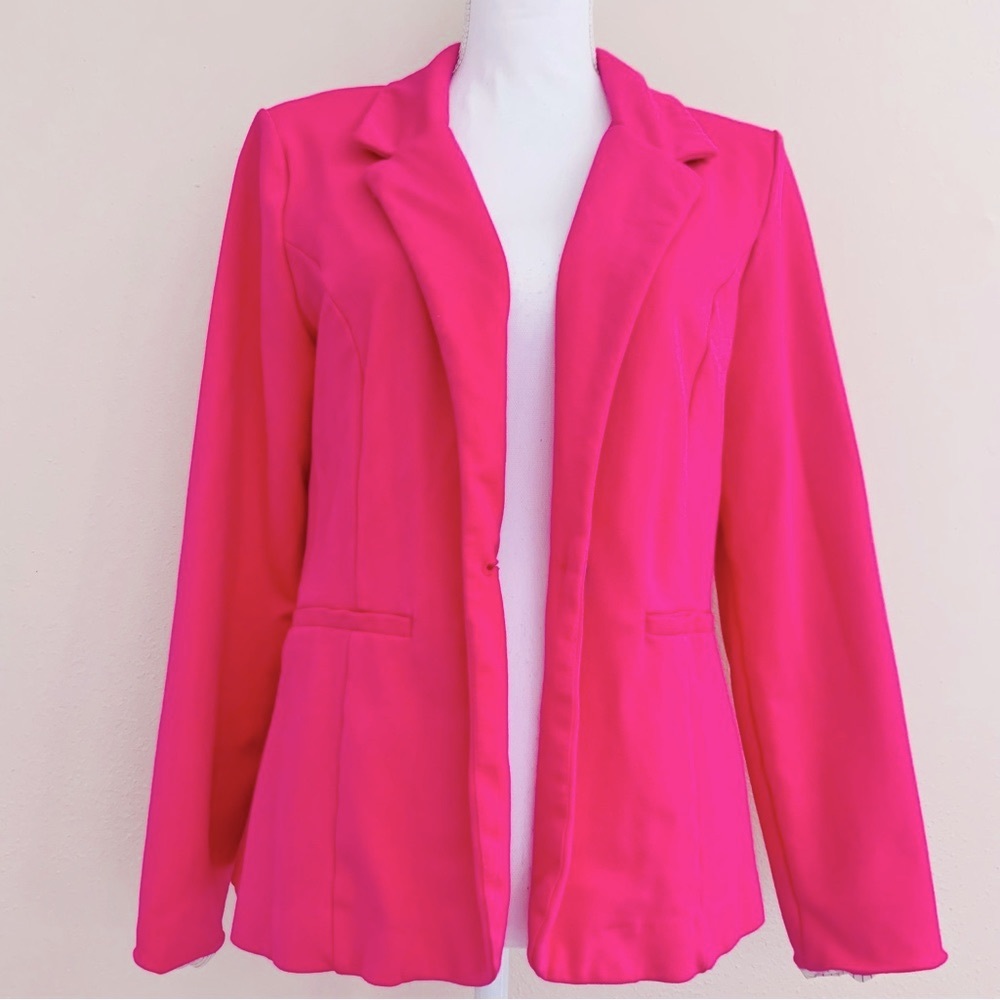 Cato Hot Pink Long Sleeve Blazer